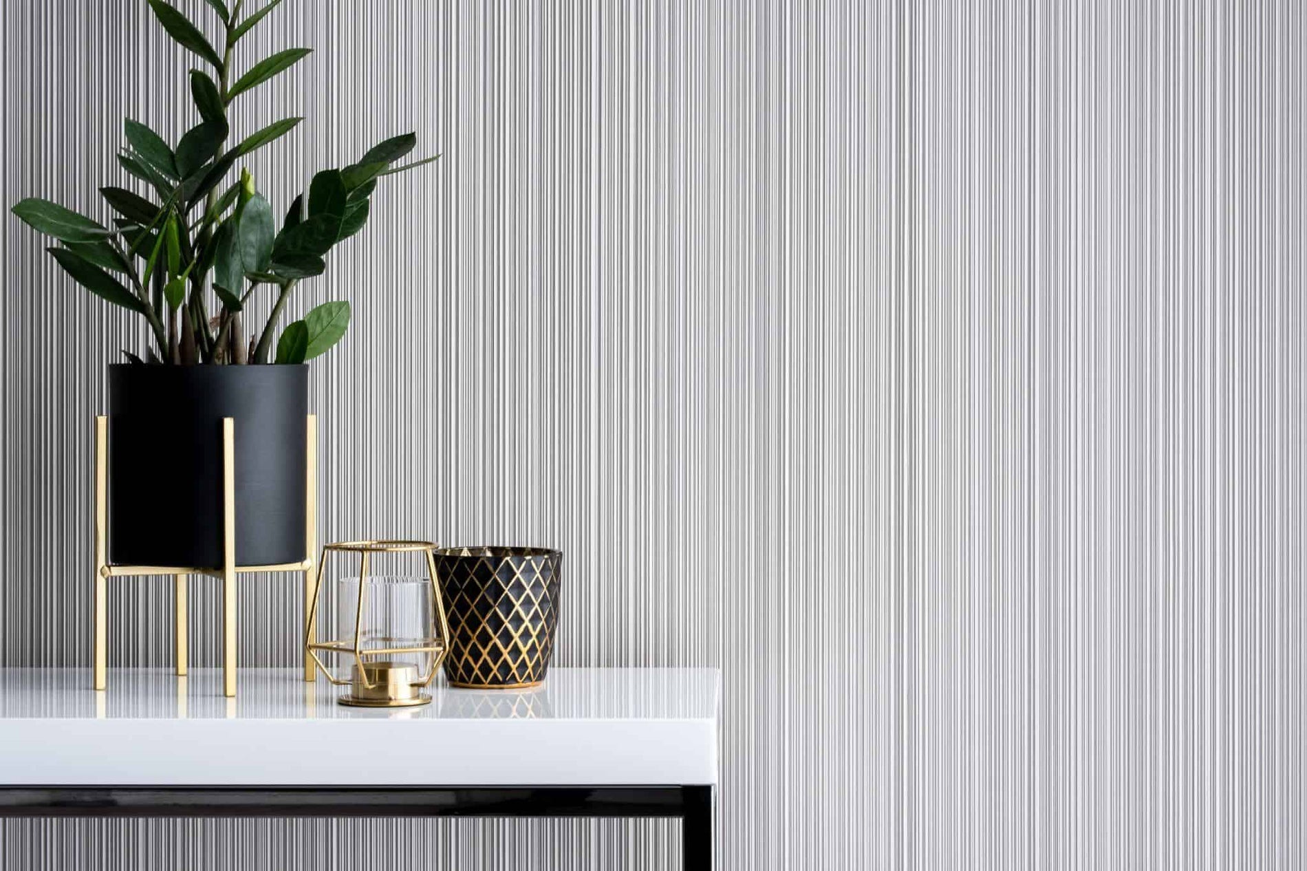Stylish decoration on white console table
