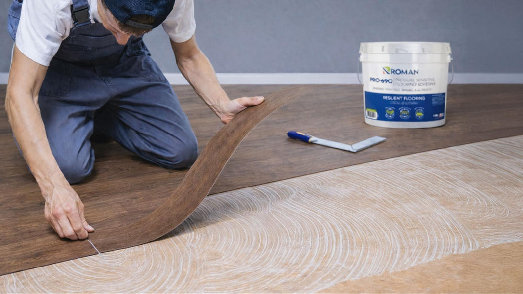 Man Applying Flooring Adhesives to Vinyl Floors
