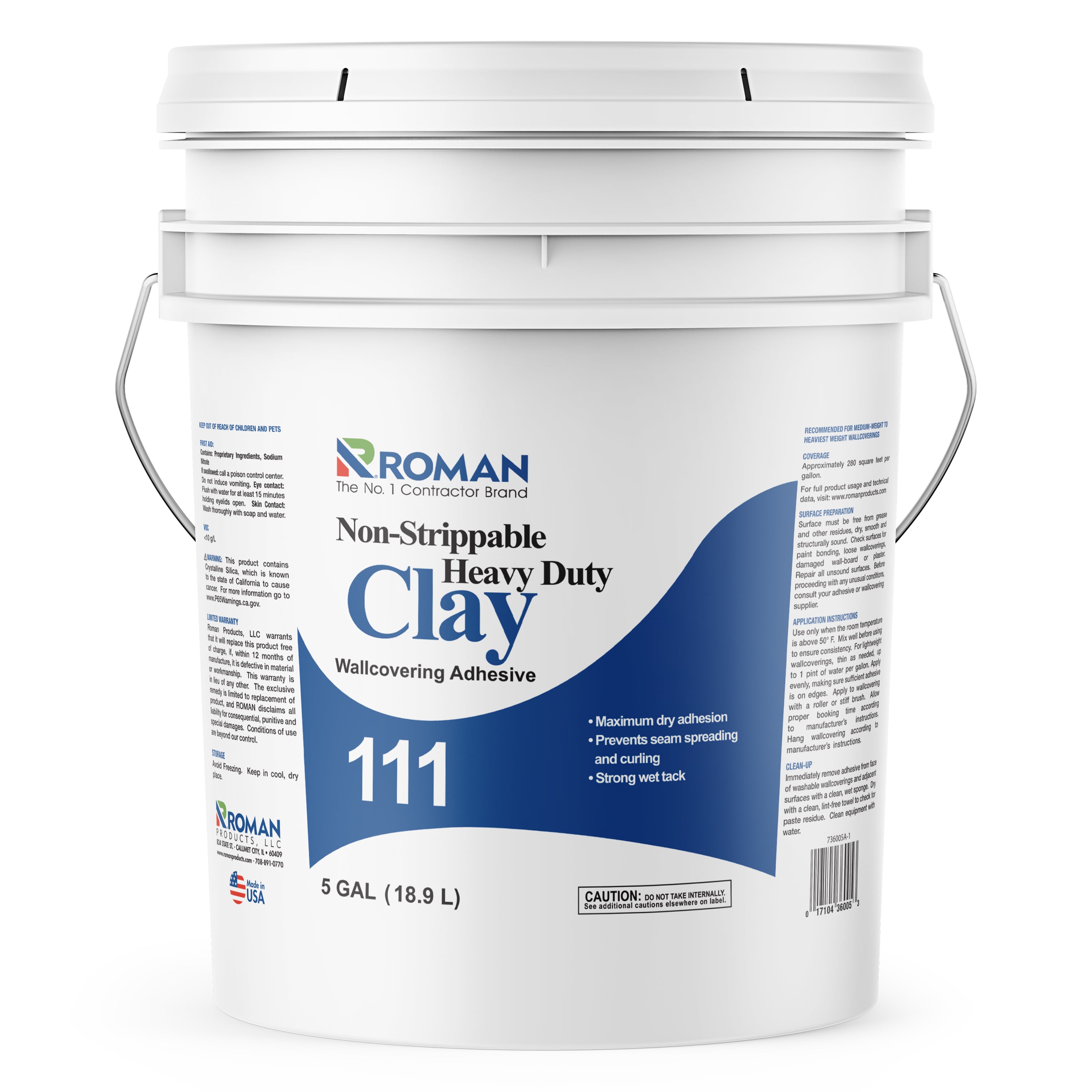 111 Non-Strippable Heavy Duty Clay Wallcovering Adhesive
