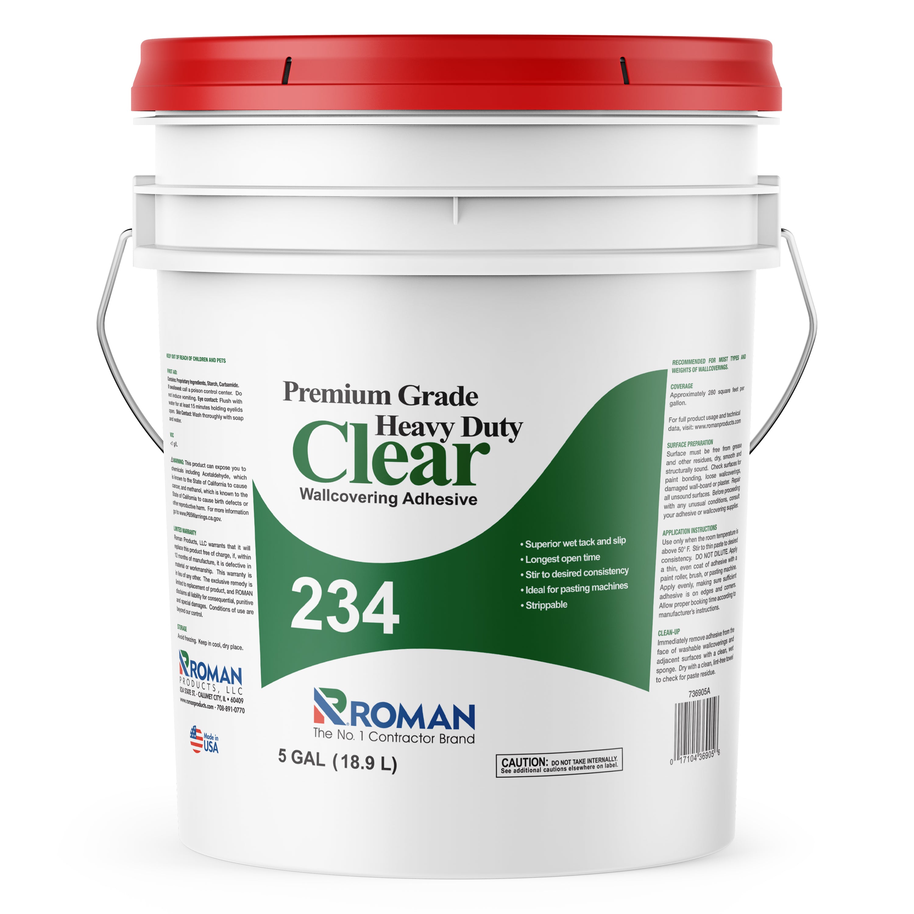 234 Premium Grade Heavy Duty Clear Wallcovering Adhesive
