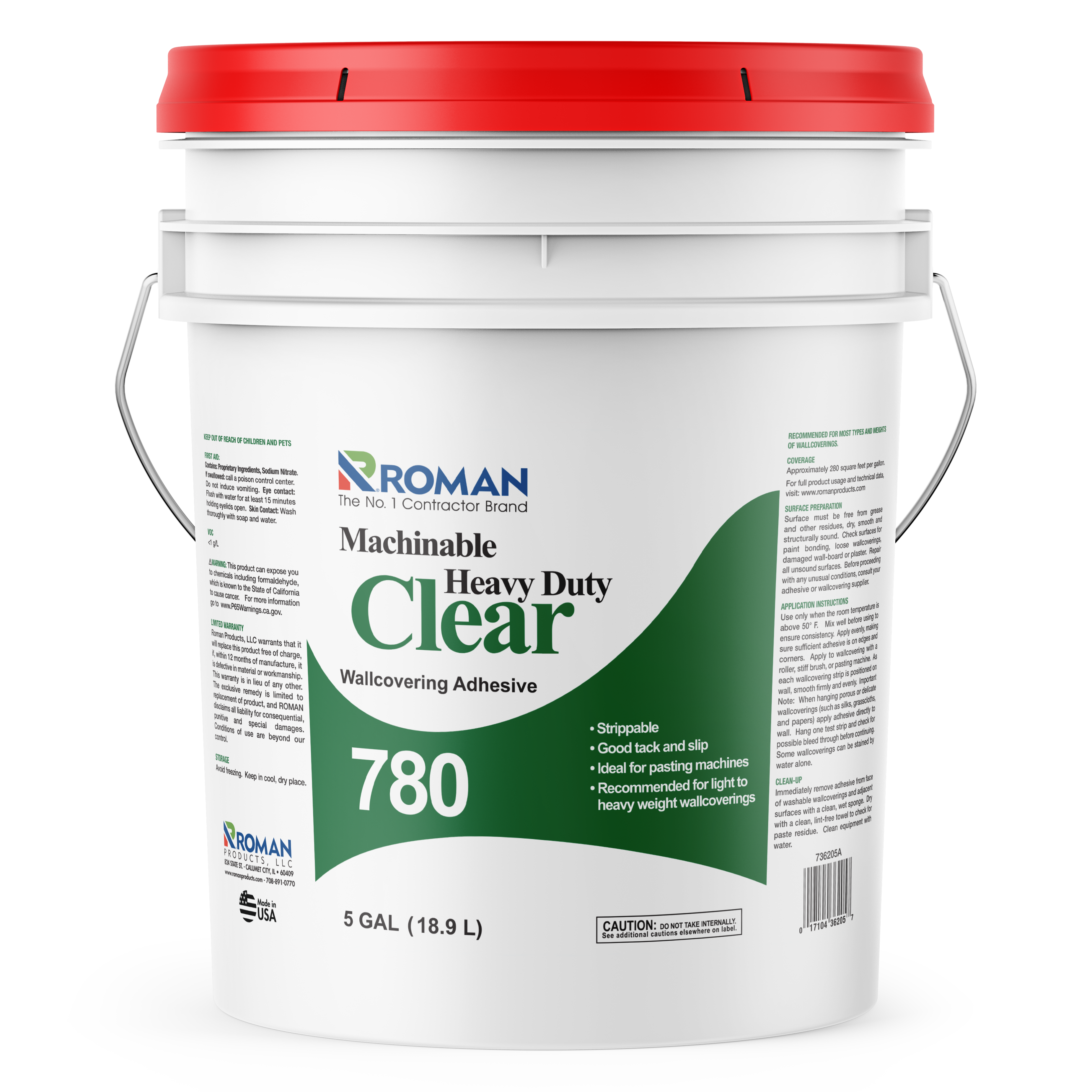 780 Machinable Heavy Duty Clear Wallcovering Adhesive