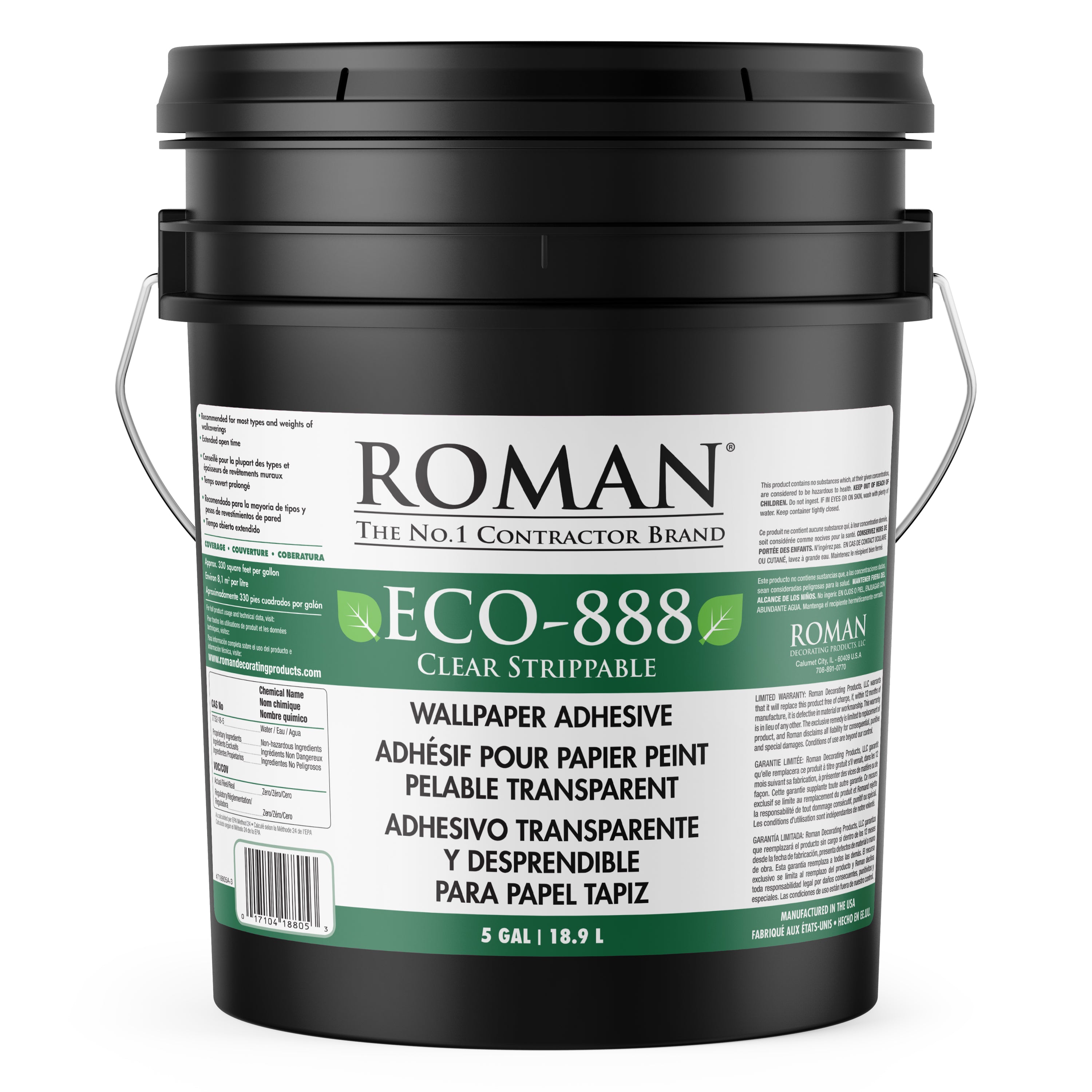 ECO-888 Premium Clear Strippable Wallcovering Adhesive