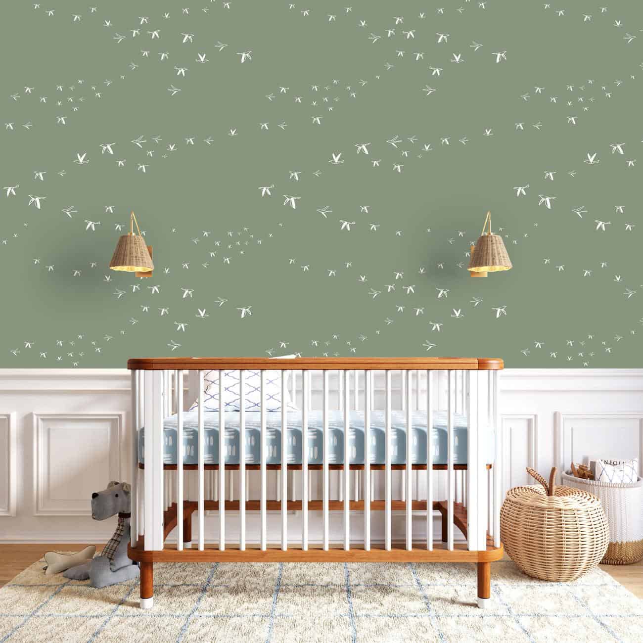 Delicate Floral Wallpaper | Baby nursery wallpaper, Girl nursery room, Baby  girl nursery room